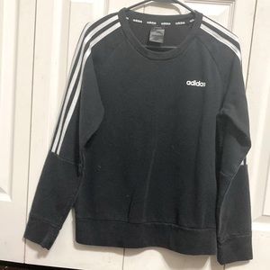 adidas black stripped sweater